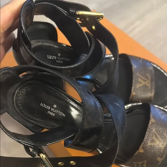 Louis Vuitton Black and Brown Gladiator Sandals - Picture 5 of 6